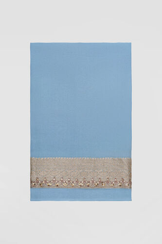 Gul Handwoven Benarasi Gota Patti Silk Saree - Powder Blue, Powder Blue, image 6